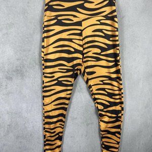 Tipsy Elves Leggings Womens Size Medium Tiger Print Orange Black Activewear